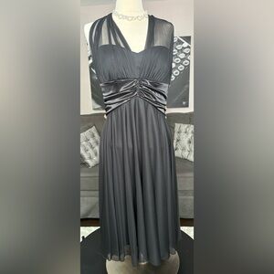 David's Bridal Elegant Black Backless Dress